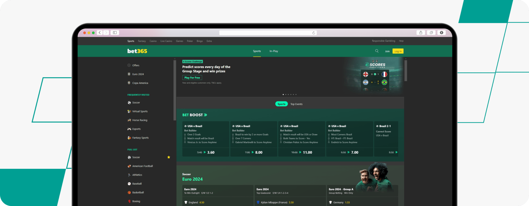 Bet365 Irish Betting Desktop