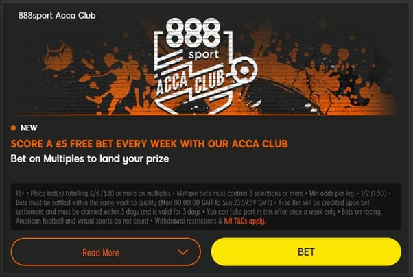 888sport Loyalty Programme Screenshot