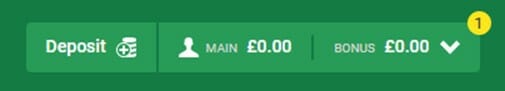 Unibet deposit screenshot