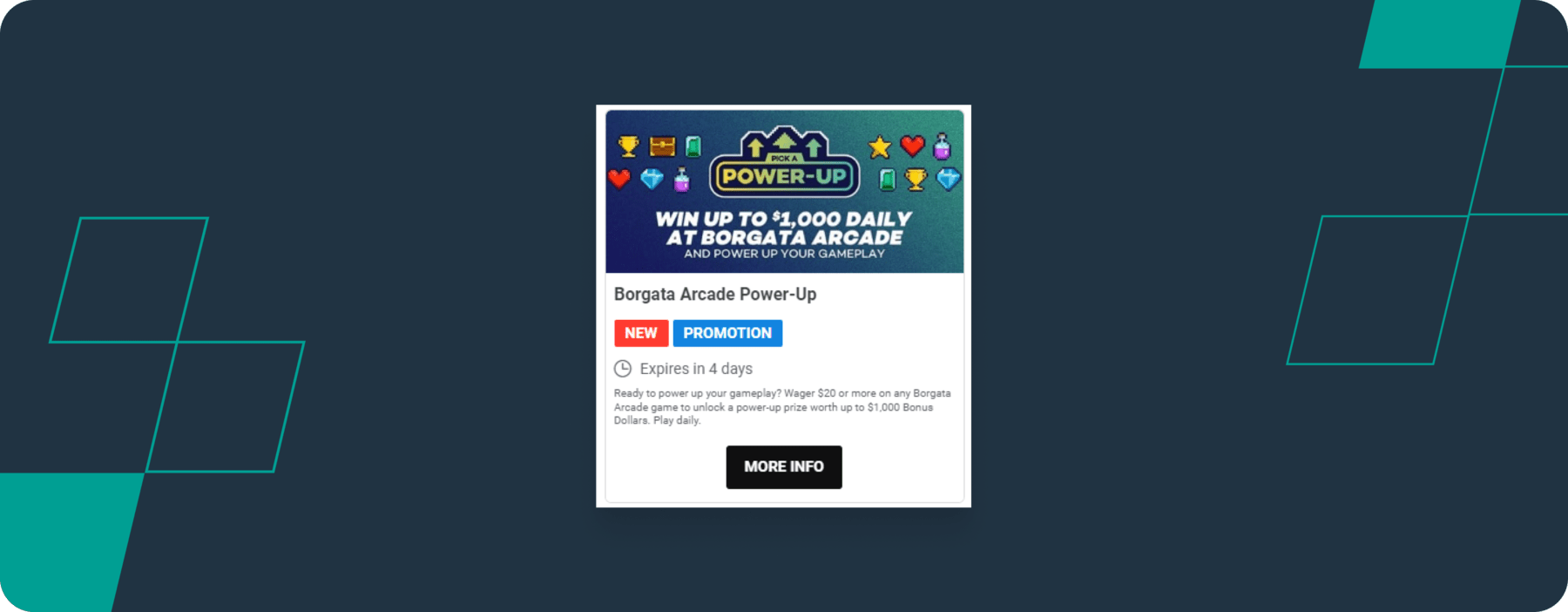 borgata arcade power up offer screenshot