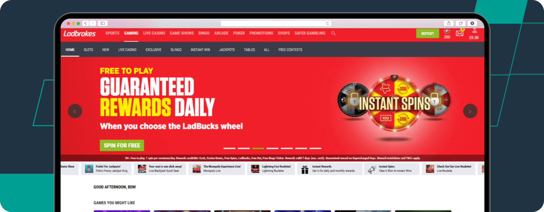 Casino promotions on Ladbrokes